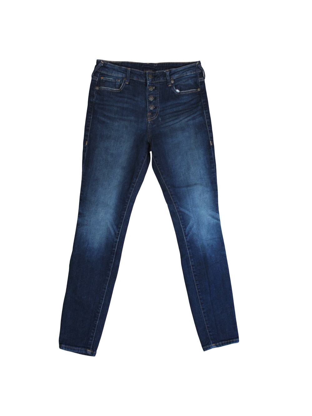 True Religion Halle High Rise Super Skinny Jeans Womens 28 x 28 Blue Button Fly